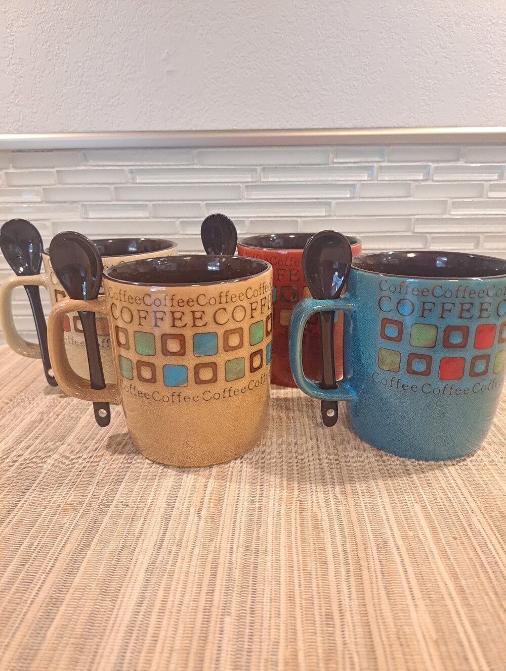 Mr. Coffee Cafe Americano 13 oz. Assorted Color Mugs (Set of 4)